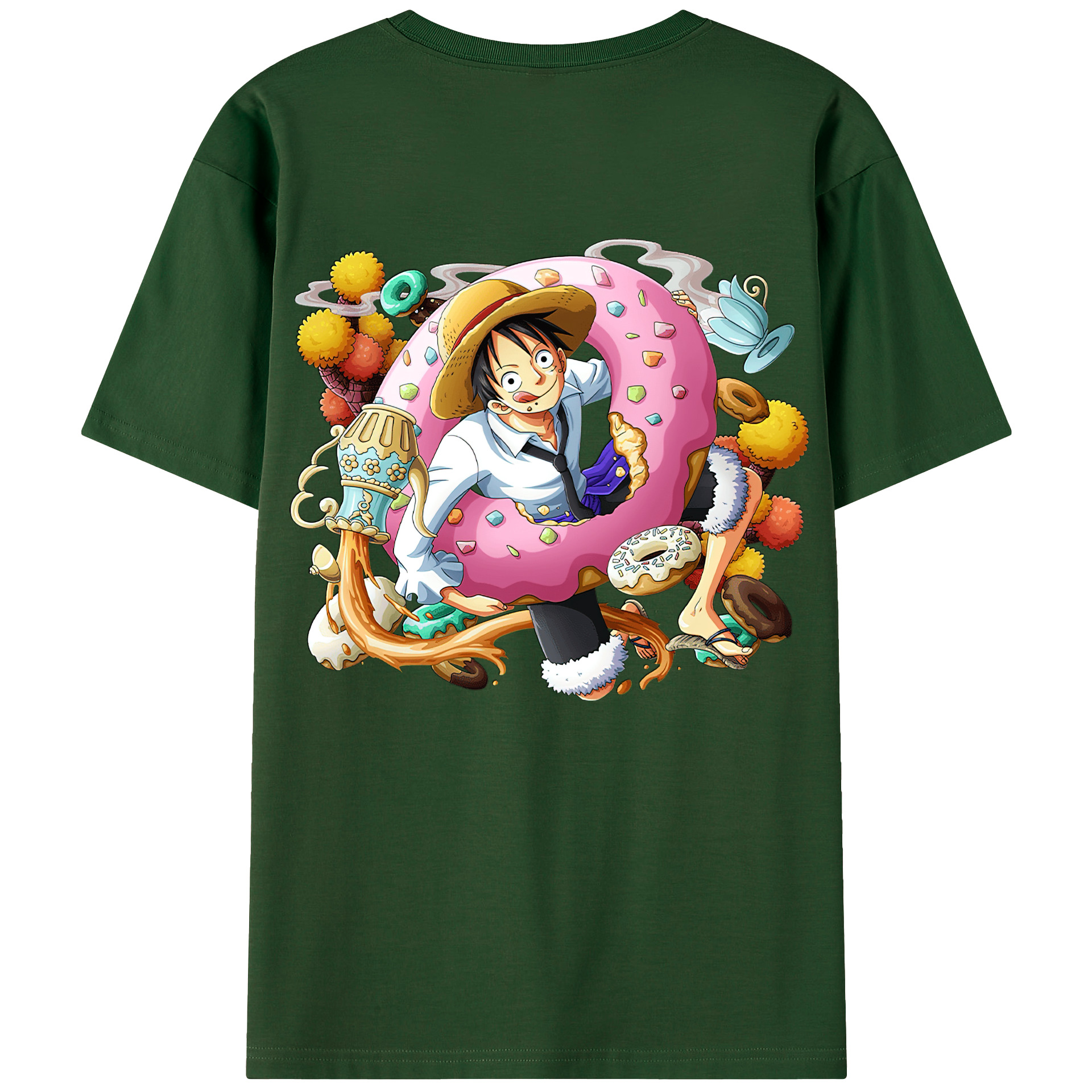ワンピース モンキー・D・ルフィ ONE PIECE Monkey D. Luffy 綿100％半袖Tシャツ（背面プリント）